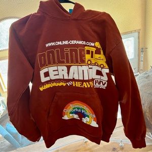 Online Ceramics Rainbow to Heaven Hoodie Sweatshirt Small